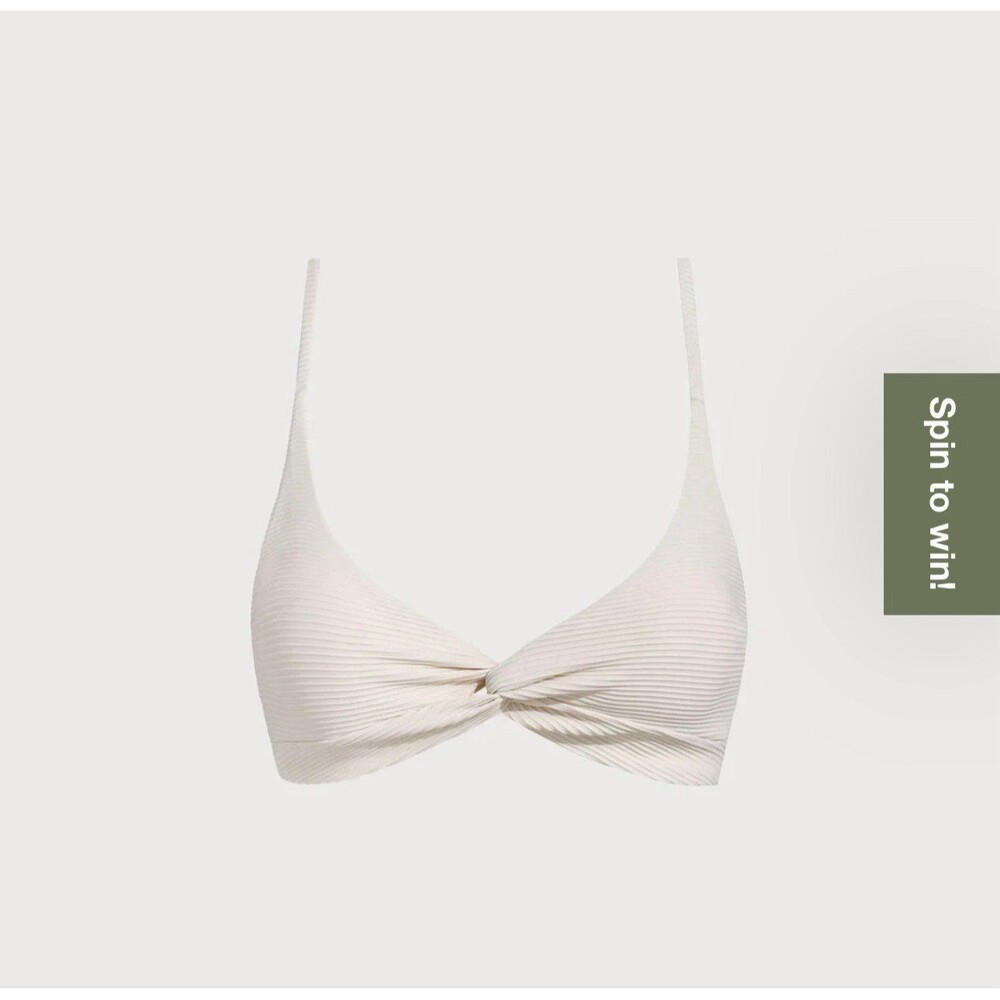 Berlook Off White Twist Backless Bikini Top